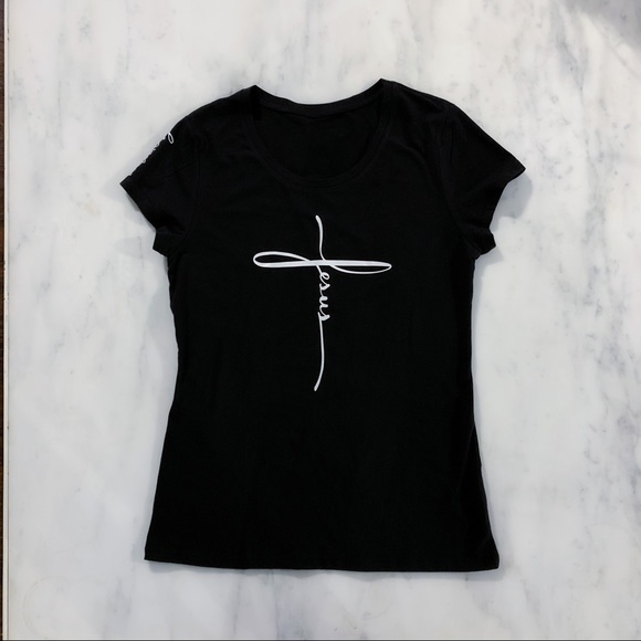 Jesus Name in Cross Christian T-Shirt - Picture 4 of 9